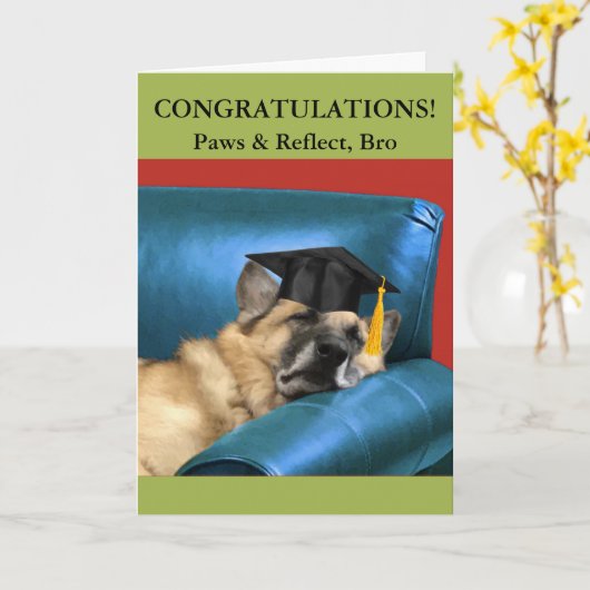 Bro卒業ドイツの羊飼い休息のために カード (黄色い花)