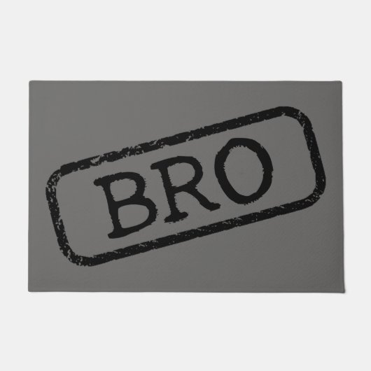 "Bro"スタンプと承認 ドアマット (正面)