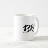 "Bro" 書道 マグカップ - 友情の象徴 (正面右)
