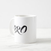 "Bro" 書道 マグカップ - 友情の象徴 (正面左)