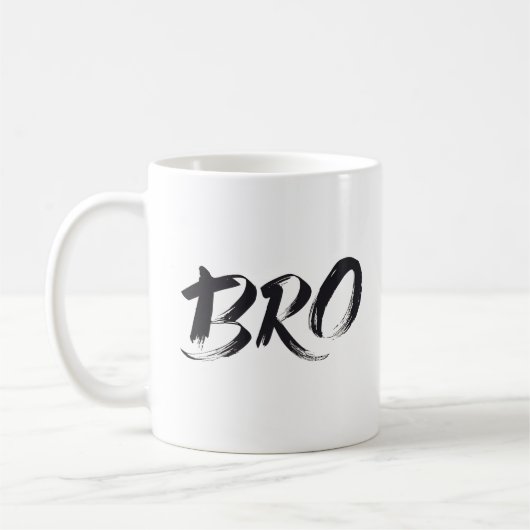 "Bro" 書道 マグカップ - 友情の象徴 (左)