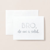 Bro -花婿の付添人のBroのおもしろいな提案 箔カード (封筒付き正面)
