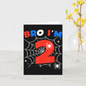 Bro I'm 2 Sder Web Theme 2nd Birthday Party Two Ye カード (黄色い花)