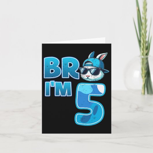 Bro I'm 5誕生日少年5th一致するイースターバニーR カード (正面)