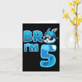 Bro I'm 5誕生日少年5th一致するイースターバニーR カード (黄色い花)