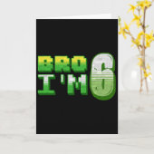 Bro I'm 6 Gamer Boy Pixel Number Sixth Birthday Bo カード (黄色い花)