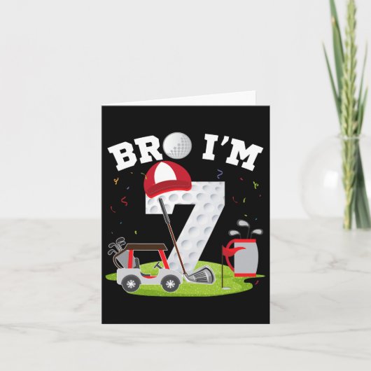 Bro I'm 7歳ゴルフテーマ7番目誕生日ゴルファー カード (正面)