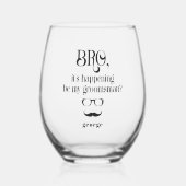 Bro It おもしろい Happening Groomsman Proposal Gift ステムなしワイングラス (正面)