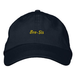 Bro-Sisボンド間兄弟姉妹カスタム文字ネイビーハット 刺繍入りキャップ