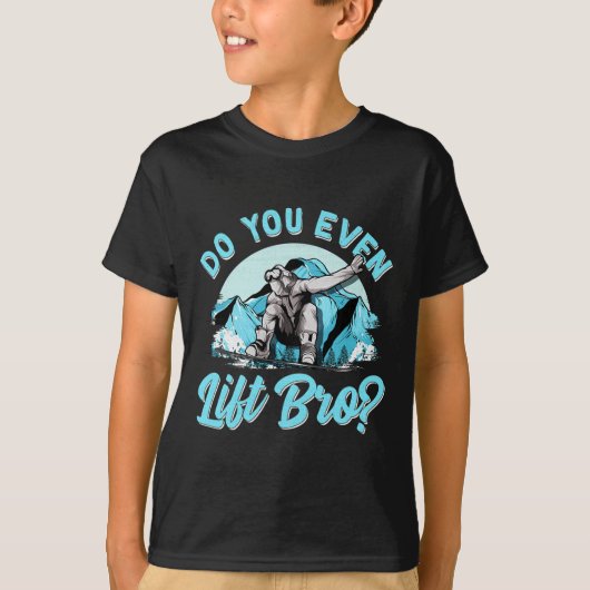 Bro Ski Lift Punスノーボーダーを持ち上げたり Tシャツ (正面)