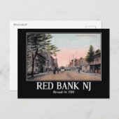Broad St, Red Bank, New Jersey, 1910ヴィンテージ ポストカード (正面/裏面)