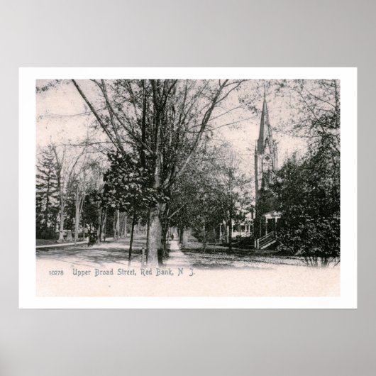 Broad St., Red Bank, NJ 1906ヴィンテージスタイル ポスター (正面)