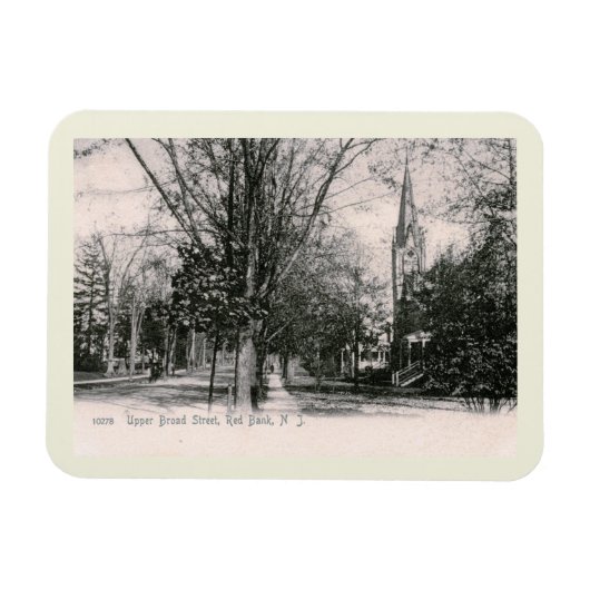 Broad St., Red Bank, NJ 1906ヴィンテージスタイル マグネット (横)