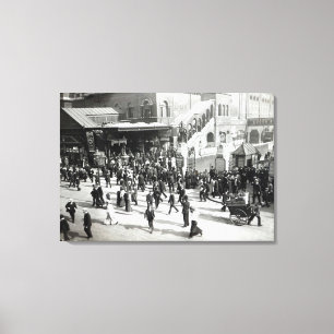 Broad Streetの駅、ロンドン、c.1890 キャンバスプリント