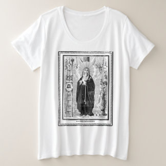Broadsheet with the Virgin of Sorrows プラスサイズTシャツ
