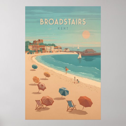 Broadstairs Seaside Travel Poster ポスター (正面)