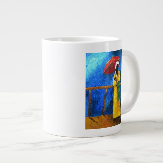 broadwalk 2008年の緑の格子縞 ジャンボコーヒーマグカップ (正面右)