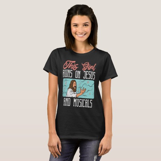Broadway Actor Musical Theater Fans Jesus & Music Tシャツ (正面フル)