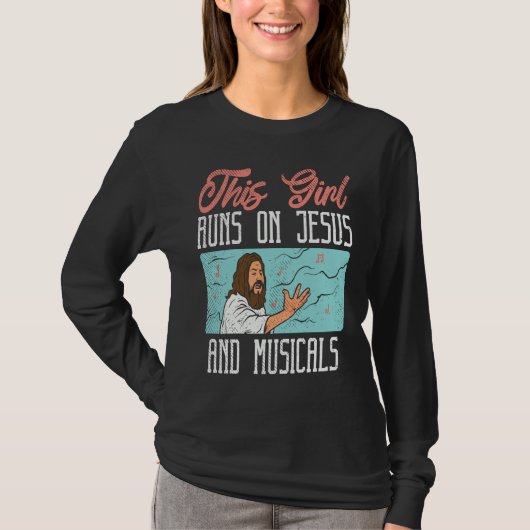 Broadway Actor Musical Theater Fans  Jesus & Music Tシャツ (正面)