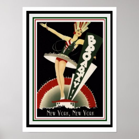 Broadway Art Deco Poster 12 x 16 ポスター (正面)