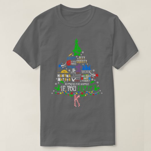 Broadway Musical Theatre Christmas Tree Funny Xmas Tシャツ (デザイン正面)