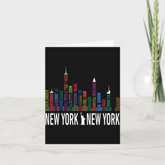 Broadway Theaters New York Skyline  カード (正面)