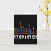 Broadway Theaters New York Skyline  カード (黄色い花)