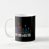 Broadway Theaters New York Skyline  コーヒーマグカップ (左)