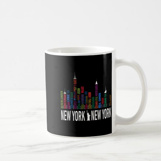 Broadway Theaters New York Skyline  コーヒーマグカップ (右)
