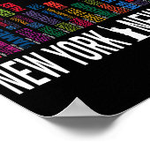 Broadway Theaters New York Skyline  ポスター (角)