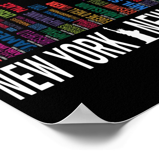 Broadway Theaters New York Skyline  ポスター (角)