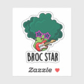 Broc Star Funny Brocolli Rock Star Pun シール (シート)