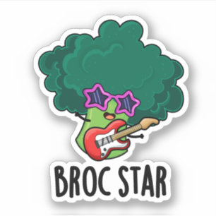 Broc Star Funny Brocolli Rock Star Pun シール