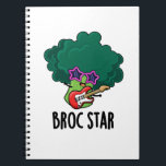 Broc Star Funny Brocolli Rock Star Pun ノートブック<br><div class="desc">Broc Star おもしろい Brocolli Rock Star Punはエレキギターとスターサングラスで揺れる可愛いBrocoliを搭載。可愛いブロコリーパンを愛する家族や友人のための完璧なパンプギフト。</div>