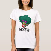 Broc Star Funny Brocolli Rock Star Pun Tシャツ (正面)