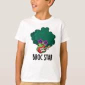 Broc Star Funny Brocolli Rock Star Pun Tシャツ (正面)