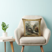 Brocadeバックグラウンドでのヴィンテージ·ラグランジンドスケープ クッション (椅子)