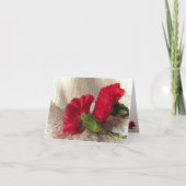 Brocade上のカーネーションありがとう サンキューカード (正面)