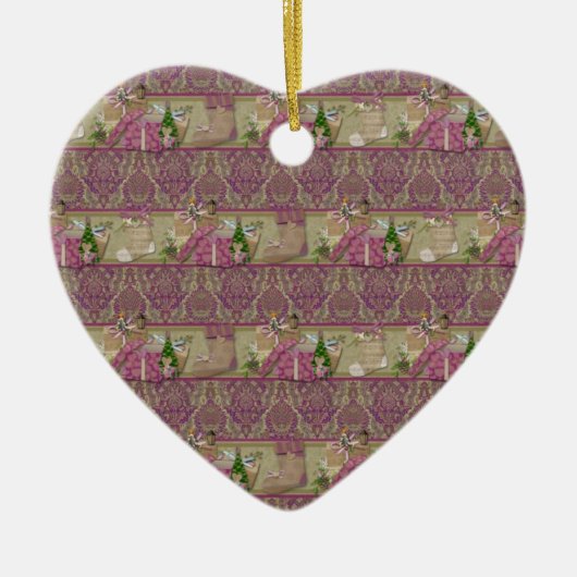Brocade Victorian Christmas セラミックオーナメント (正面)