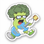 Broccoli as Musician with Guitar シール (正面)