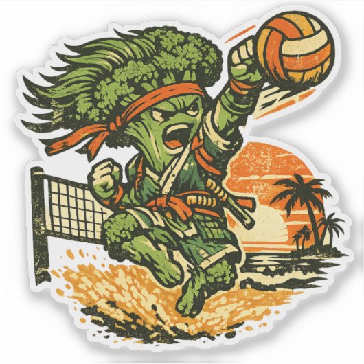 Broccoli Bushido Beach Volleyball — Summer Spike  シール (正面)