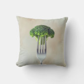 Broccoli Floret On a Fork クッション (正面)