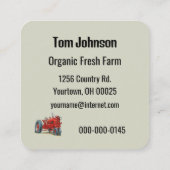 Broccoli Floret On a Fork With Quote スクエア名刺 (裏面)