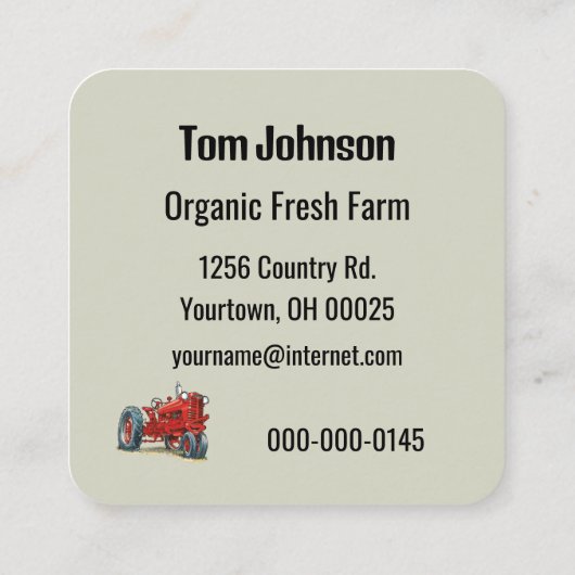 Broccoli Floret On a Fork With Quote スクエア名刺 (裏面)