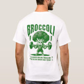Broccoli Gym Hero Funny Muscle Veggie Design Tシャツ (裏面)