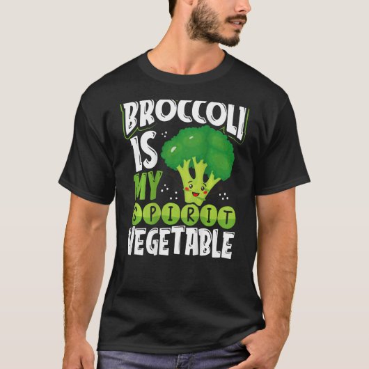 Broccoli Is My Spirit Vegetable Backprint Vegetabl Tシャツ (正面)