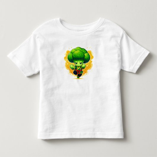 Broccoli Karate Kid — Cute Veggie Warrior トドラーTシャツ (正面)