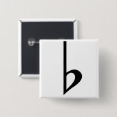 Broche (Botton) Bemol Preto 缶バッジ (正面&裏面)