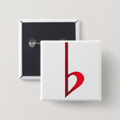 Broche (Botton) Bemol Vermelho 缶バッジ (正面&裏面)