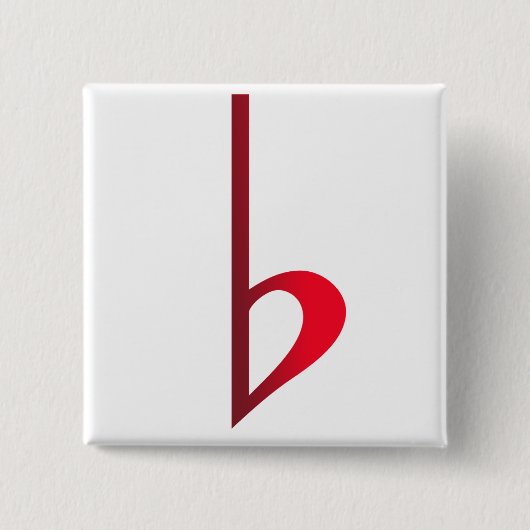 Broche (Botton) Bemol Vermelho 缶バッジ (正面)